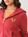 CRYSTAL METALLIC LOGO ZIP HOODIE