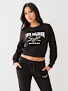 CRYSTAL WING HORSESHOE CROP SWEATSHIRT