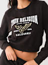 CRYSTAL WING HORSESHOE CROP SWEATSHIRT