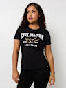 CAMISETA DE CUELLO REDONDO RETRO CON CRISTALES