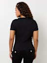 CAMISETA DE CUELLO REDONDO RETRO CON CRISTALES