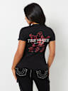 CAMISETA CON CUELLO EN V Y LOGOTIPO DE CONCIERTO CON CRISTALES