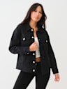 OVERSIZED GLITTER LOGO DENIM TRUCKER JACKET