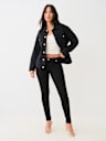 OVERSIZED GLITTER LOGO DENIM TRUCKER JACKET