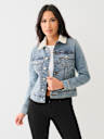 SHERPA COLLAR TRUCKER DENIM JACKET