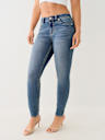 JEANS SKINNY JENNIE DE TIRO MEDIO CON COSTURA BIG T