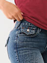 JENNIE MID RISE FLAP SKINNY JEAN