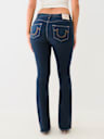 JEANS CORTE DE BOTA BECCA DE TIRO MEDIO CON CRISTAL