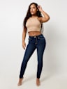JENNIE MID RISE LUREX SKINNY JEAN