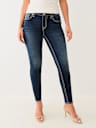 JEANS SKINNY CURVILÍNEOS JENNIE BIG T DE TIRO MEDIO