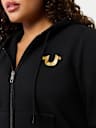 METALLIC WING HORSESHOE ZIP HOODIE