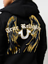 METALLIC WING HORSESHOE ZIP HOODIE