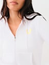 METALLIC WING HORSESHOE ZIP HOODIE