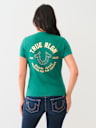 CRYSTAL HORSESHOE V NECK TEE