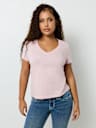 CRYSTAL HORSESHOE V NECK TEE