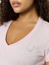 CRYSTAL HORSESHOE V NECK TEE