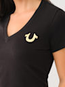 CAMISETA CON CUELLO EN V Y GRAN LOGOTIPO DE BUDDHA CRISTAL