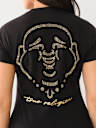 CAMISETA CON CUELLO EN V Y GRAN LOGOTIPO DE BUDDHA CRISTAL