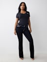 JEANS CORTE DE BOTA BECCA DE TIRO MEDIO