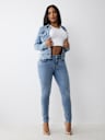 JEANS SKINNY CURVILÍNEOS JENNIE DE TIRO MEDIO
