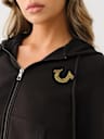 CRYSTAL HORSESHOE ZIP HOODIE