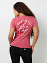 METALLIC SCRIPT LOGO V NECK TEE