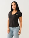 HIGH DENSITY LOGO V NECK TEE