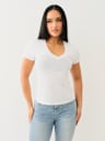 HIGH DENSITY LOGO V NECK TEE