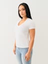 HIGH DENSITY LOGO V NECK TEE