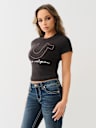 RIBBED CRYSTAL HORSESHOE BABY TEE