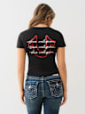 CAMISETA CORTA CON ABERTURA Y LOGOTIPO TRI