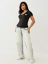 CRYSTAL OUTLINE V NECK TEE