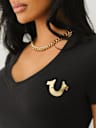 CRYSTAL OUTLINE V NECK TEE