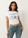 RUCHED METALLIC LOGO BABY TEE