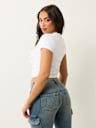 RUCHED METALLIC LOGO BABY TEE