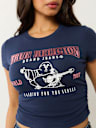 RUCHED METALLIC LOGO BABY TEE