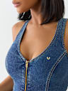 DENIM BUSTIER TOP