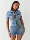 DENIM SHORT ROMPER