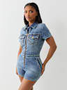 DENIM SHORT ROMPER