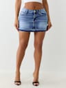 DENIM STUDDED MINI SKIRT