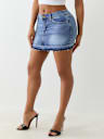 DENIM STUDDED MINI SKIRT