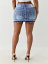 DENIM STUDDED MINI SKIRT