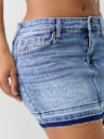DENIM STUDDED MINI SKIRT