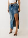 DENIM CUT OUT MAXI SKIRT