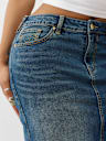 DENIM CUT OUT MAXI SKIRT