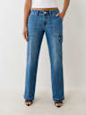 DENIM CARGO STRAIGHT JEAN