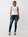 JENNIE MID RISE DISTRESSED CURVY SKINNY JEAN