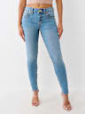 JEANS SKINNY CURVILÍNEOS JENNIE BIG T DE TIRO MEDIO