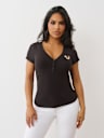 CRYSTAL WINGED HENLEY TEE