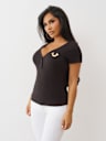 CRYSTAL WINGED HENLEY TEE